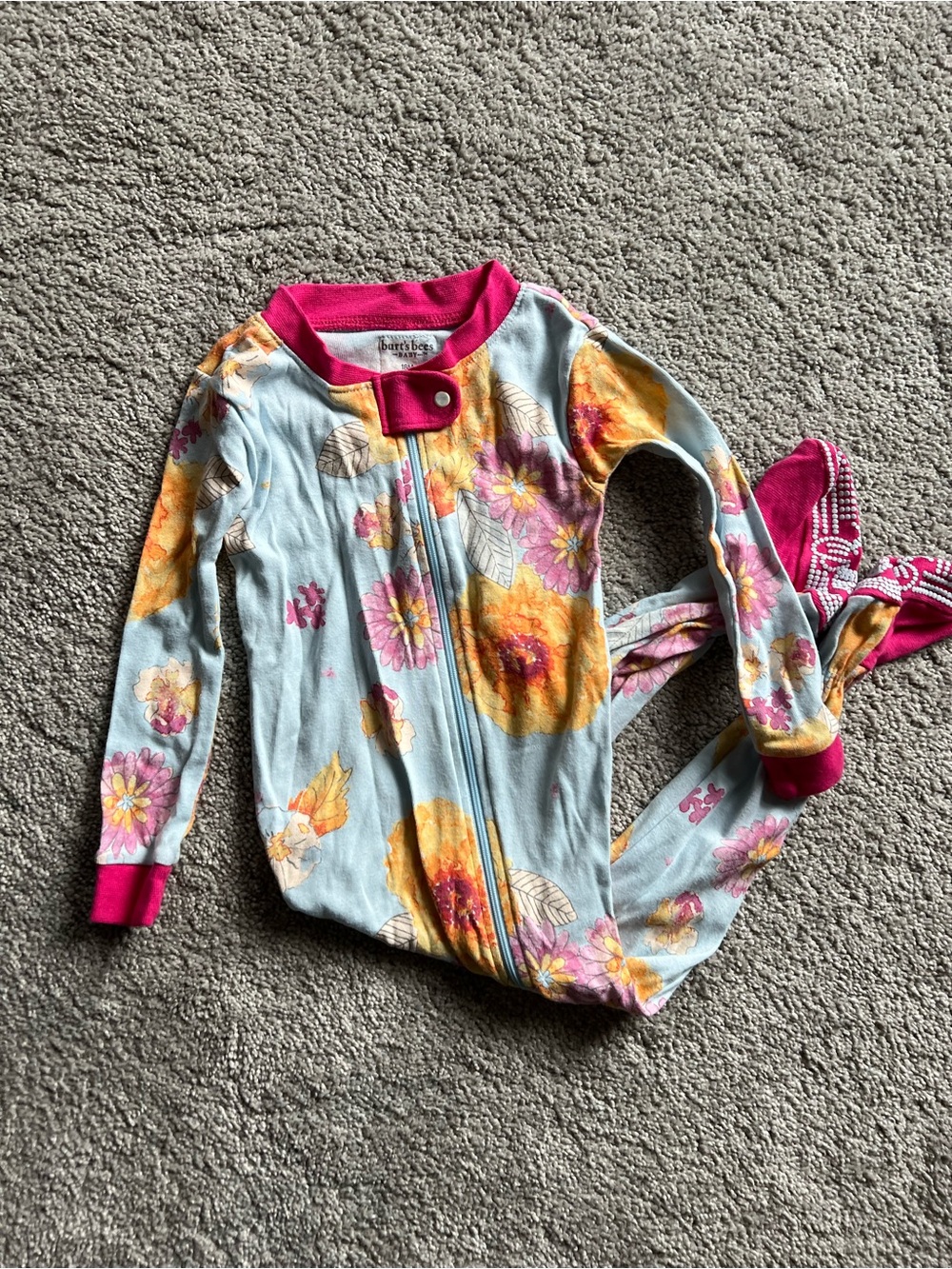 burt's bees baby Floral Zippered Sleeper
